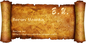 Beron Uzonka névjegykártya